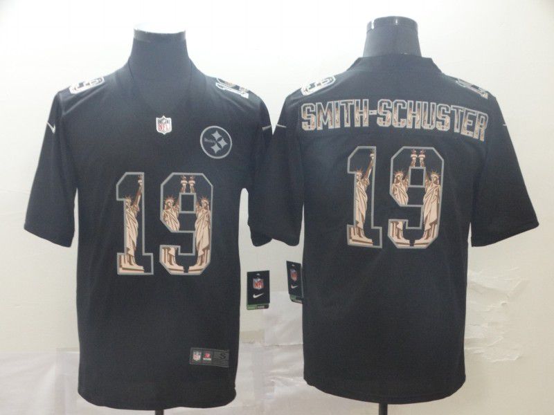 Men Pittsburgh Steelers #19 Smith-schuster Black Goddess fashion Edition Nike NFL Jerseys->minnesota vikings->NFL Jersey